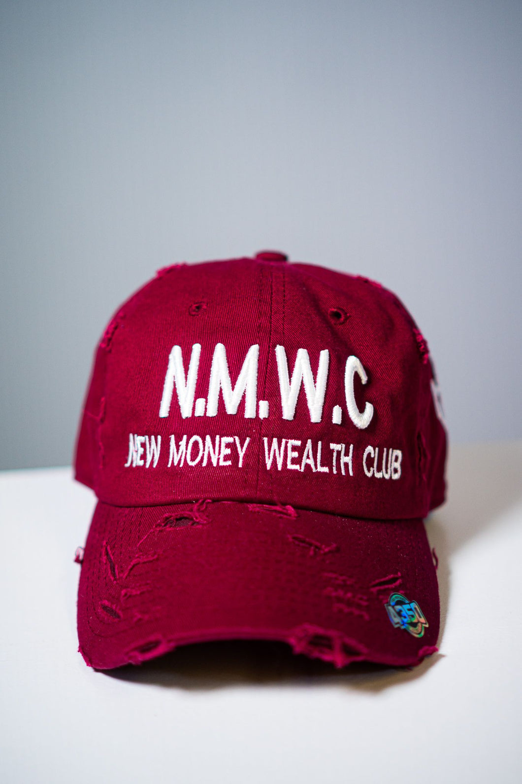 NMWC BURGUNDY Distressed Dad Hat