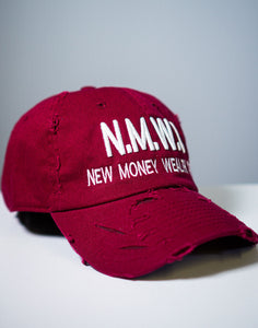 NMWC BURGUNDY Distressed Dad Hat